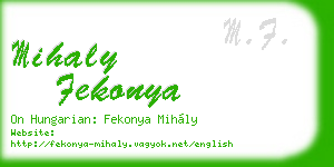 mihaly fekonya business card