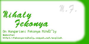 mihaly fekonya business card